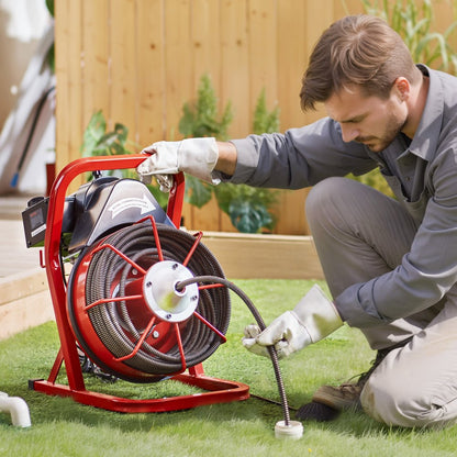 D1000 - 75FT Electric Drain Cleaner with Durable Steel Core Cable