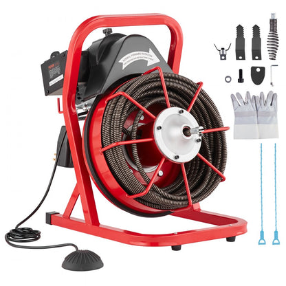 D1000 - 75FT Electric Drain Cleaner with Durable Steel Core Cable