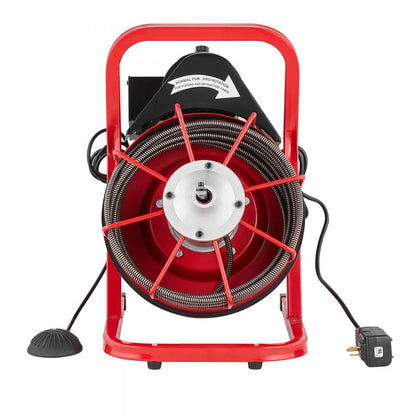 D1000 - 50FT VEVOR Electric Drain Cleaner with Steel Cable and Foot Pedal