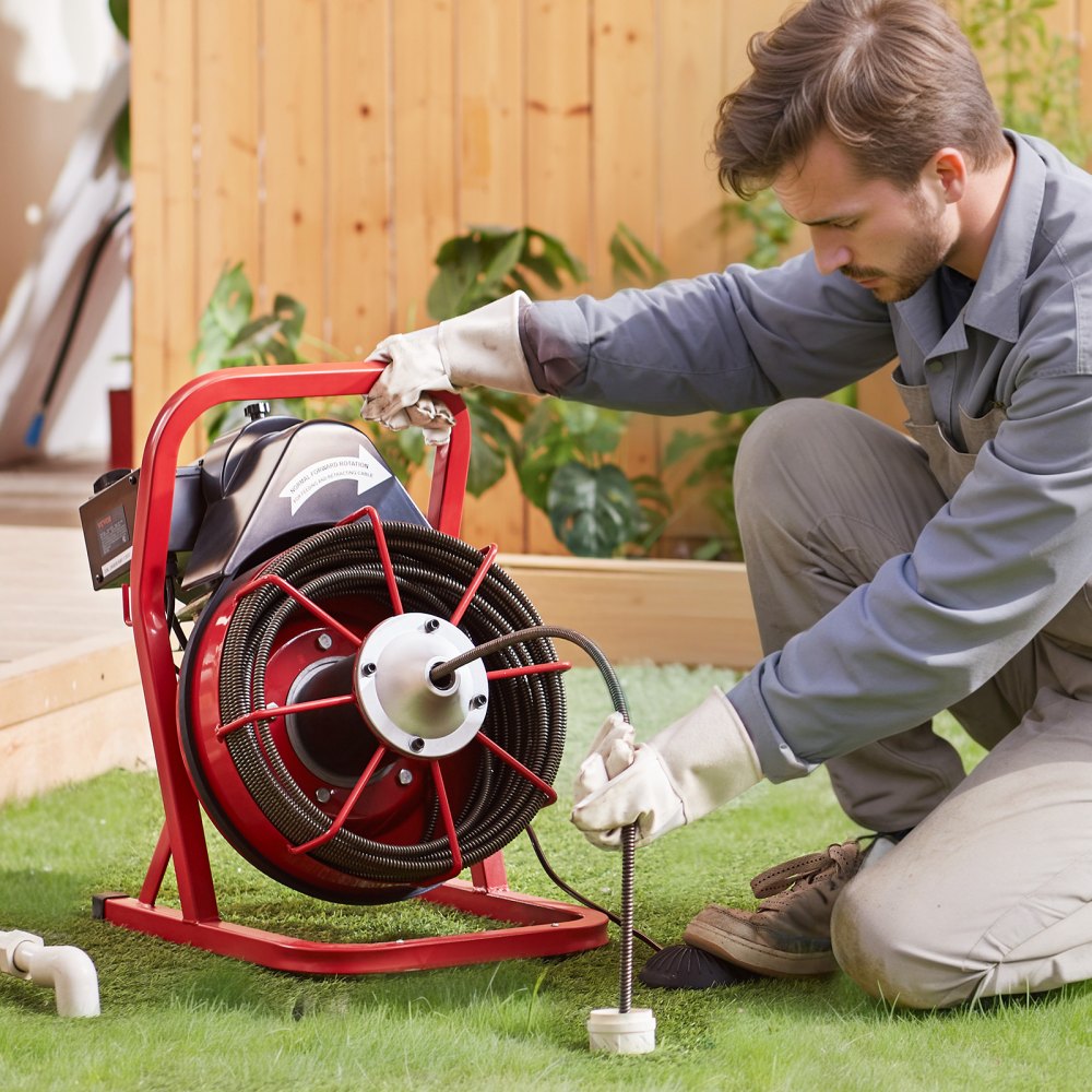 D1000 - VEVOR 75FT Drain Cleaning Machine with Ergonomic Handle