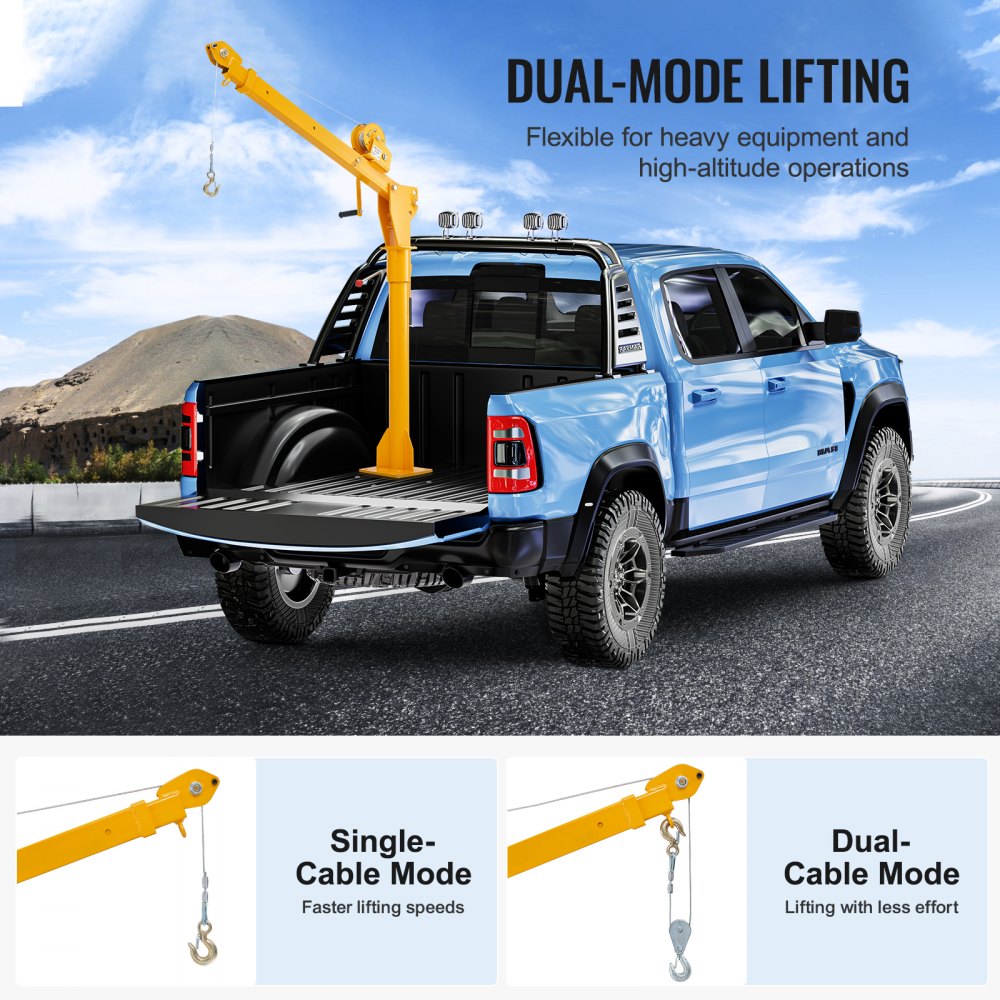 HXCZDJ-05 - Compact Pickup Truck Crane, 1100 lbs Lifting Capacity, Foldable Design