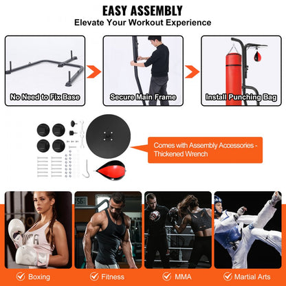 ssshksdj-c - Sturdy 2-in-1 Punching Bag Stand for Home Gym