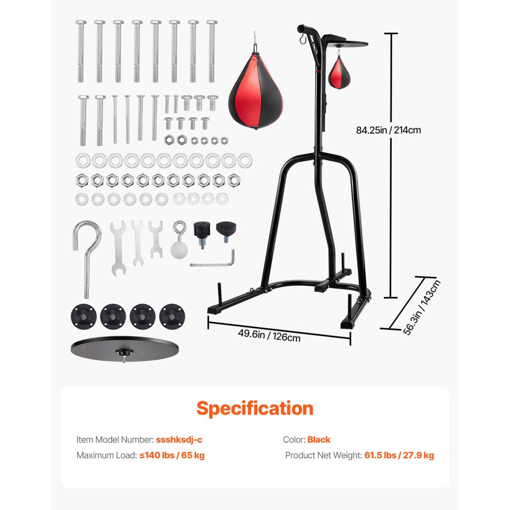 ssshksdj-c - Adjustable 179-214cm Heavy-Duty Punching & Speed Bag Stand