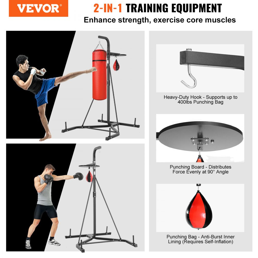 ssshksdj-d - Durable 2-in-1 Steel Punching Bag Stand, 400 lbs Capacity