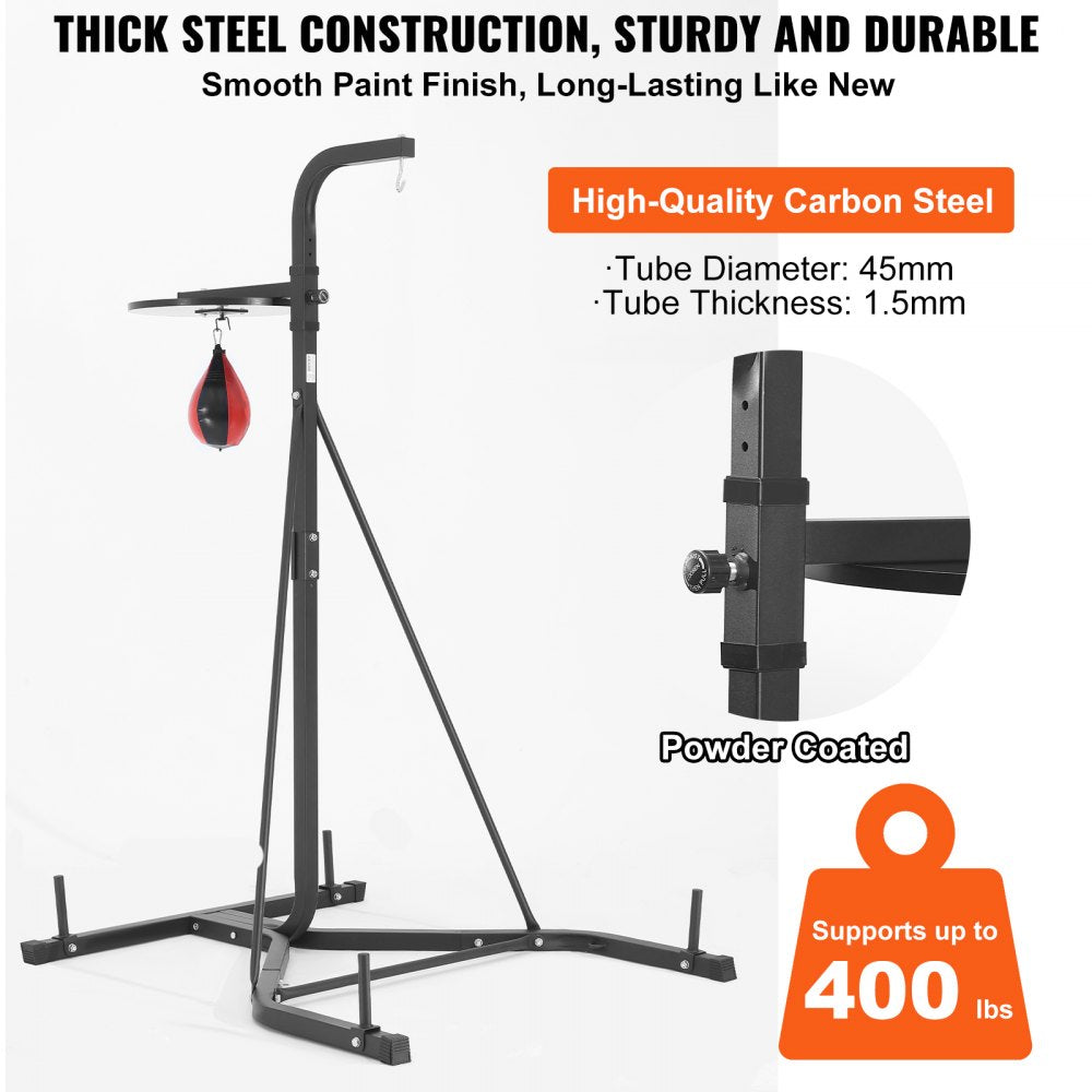 ssshksdj-d - Durable 2-in-1 Steel Punching Bag Stand, 400 lbs Capacity