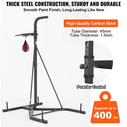 ssshksdj-d - Durable 2-in-1 Steel Punching Bag Stand, 400 lbs Capacity