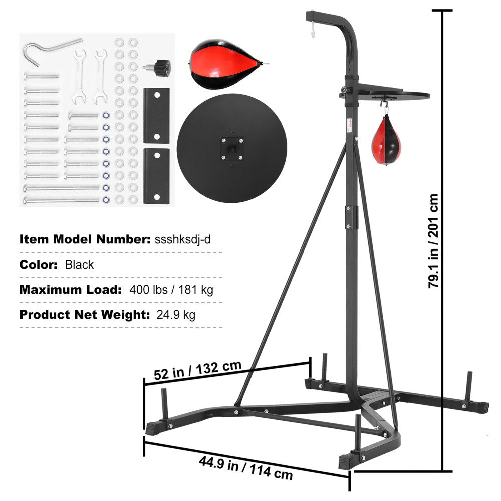 ssshksdj-d - Durable 2-in-1 Steel Punching Bag Stand, 400 lbs Capacity