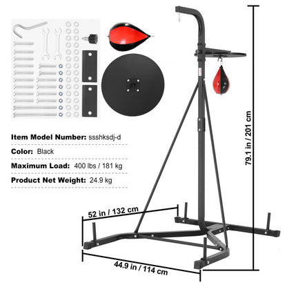 ssshksdj-d - Durable 2-in-1 Steel Punching Bag Stand, 400 lbs Capacity