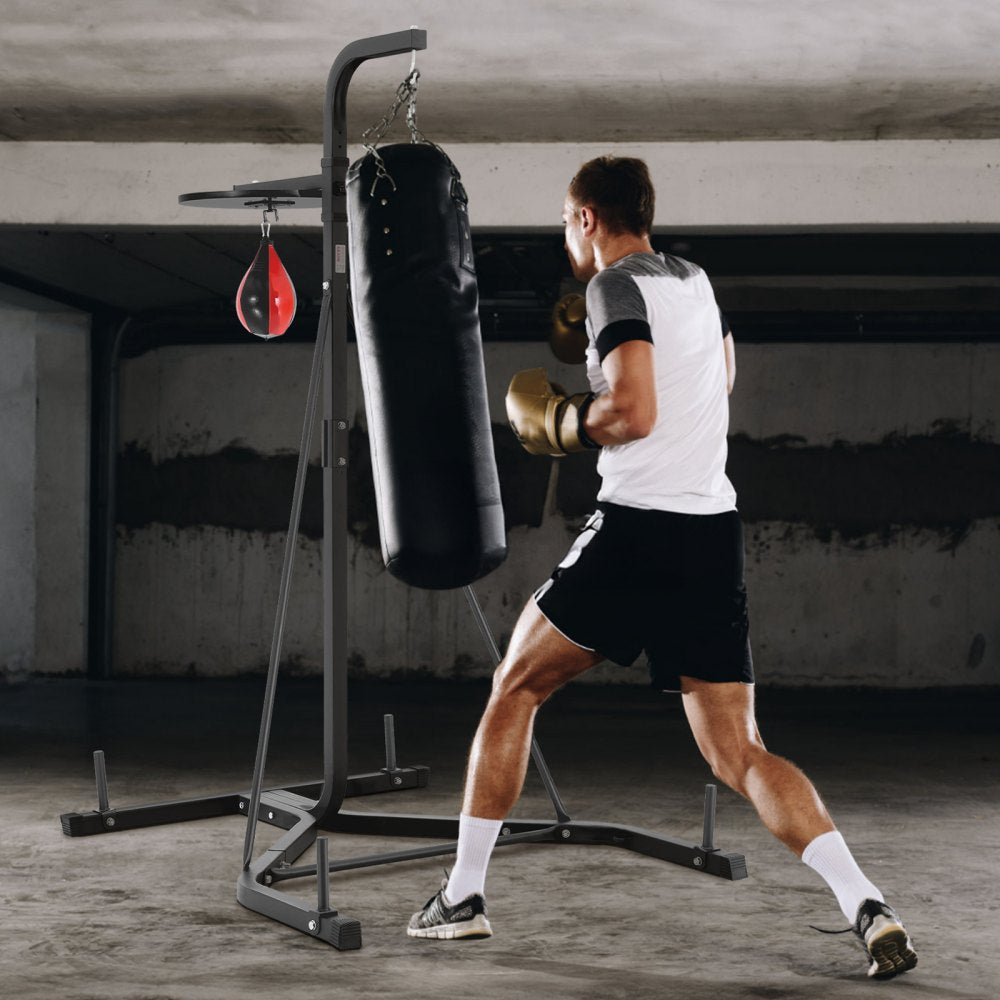 ssshksdj-d - Durable 2-in-1 Steel Punching Bag Stand, 400 lbs Capacity