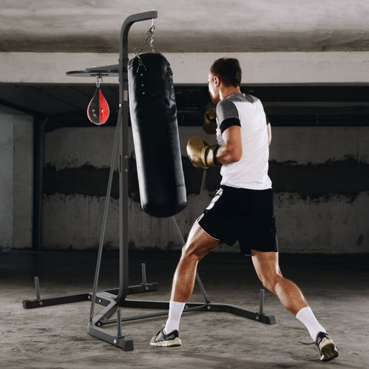 ssshksdj-d - Durable 2-in-1 Steel Punching Bag Stand, 400 lbs Capacity