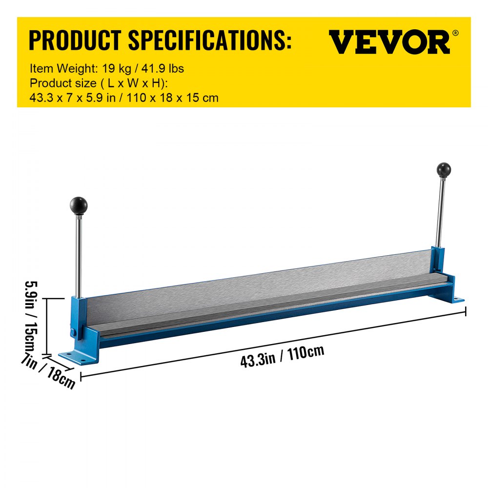 Metal Bender Brake - 36" Steel Bending Tool for Angles Up to 90°