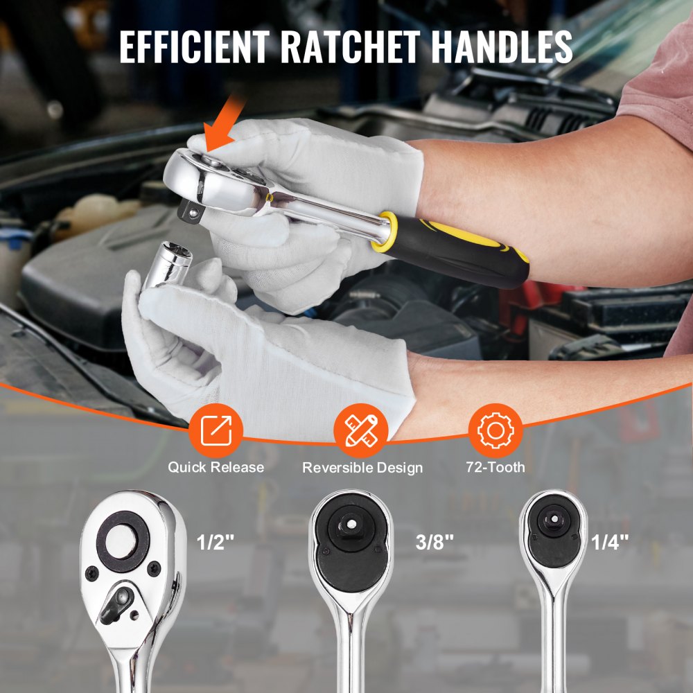 KL-30205 - 207-Piece Alloy Steel Mechanics Tool Set with Ratchet & Sockets
