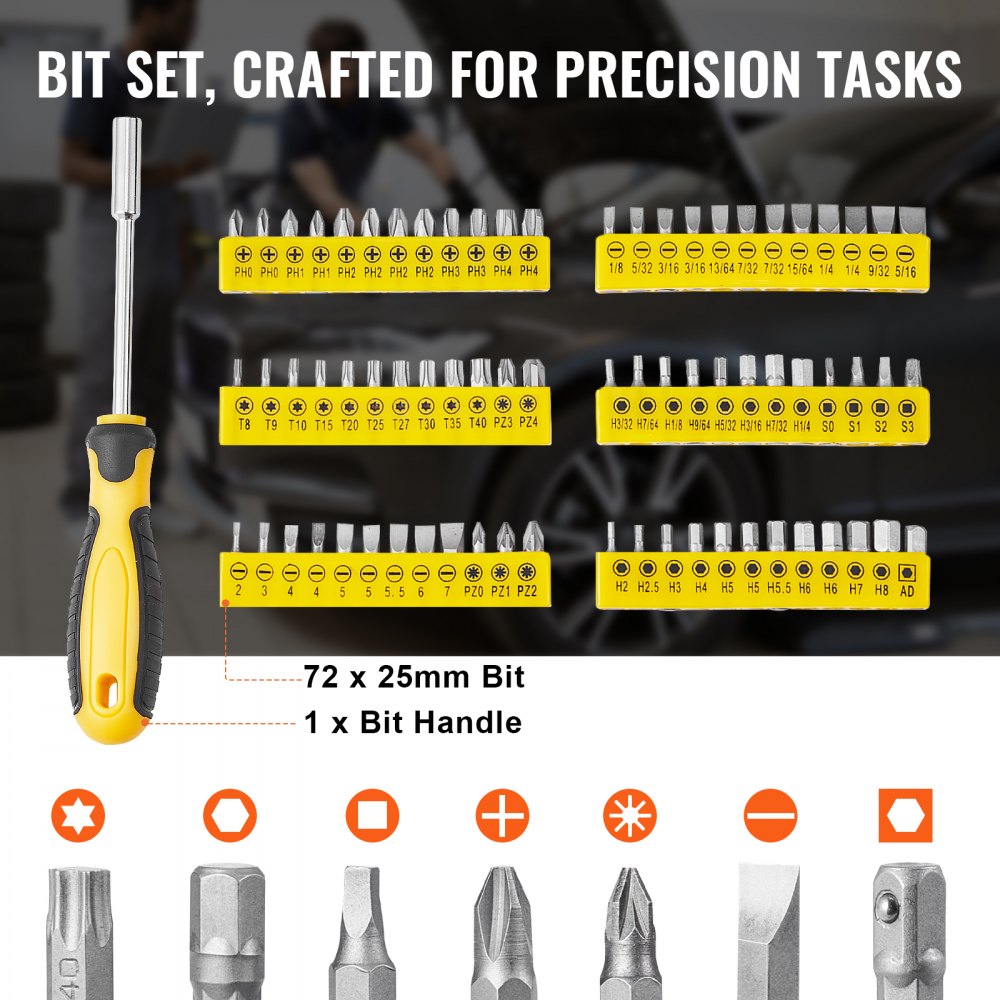 KL-30205 - 207-Piece Alloy Steel Mechanics Tool Set with Ratchet & Sockets