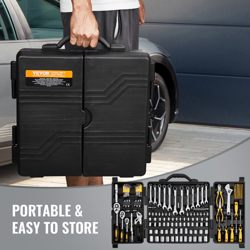 KL-30205 - 207-Piece Alloy Steel Mechanics Tool Set with Ratchet & Sockets