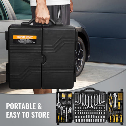 KL-30205 - 207-Piece Alloy Steel Mechanics Tool Set with Ratchet & Sockets