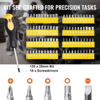 KL-17075 - 221-Piece Alloy Steel Mechanics Tool Set with Quick-Release Ratchet