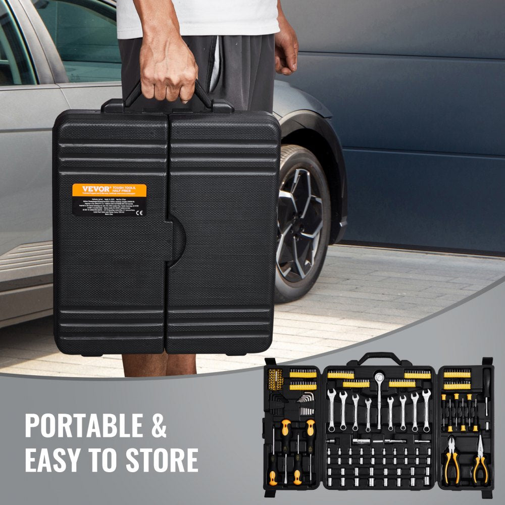 KL-17075 - 221-Piece Alloy Steel Mechanics Tool Set with Quick-Release Ratchet