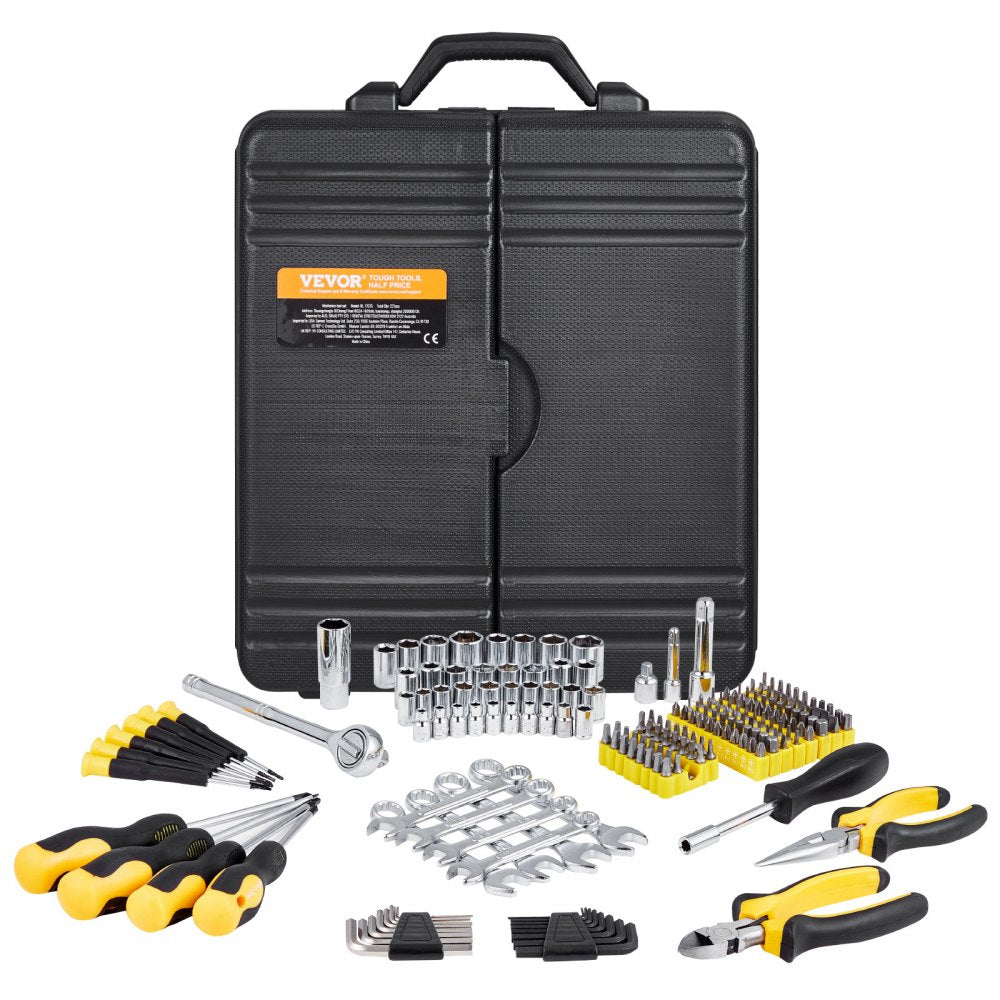 KL-17075 - 221-Piece Alloy Steel Mechanics Tool Set with Quick-Release Ratchet