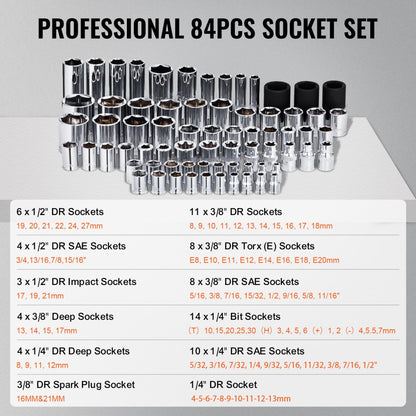 KL-17021 - 121-Piece Alloy Steel Mechanics Tool Set with Ratchets