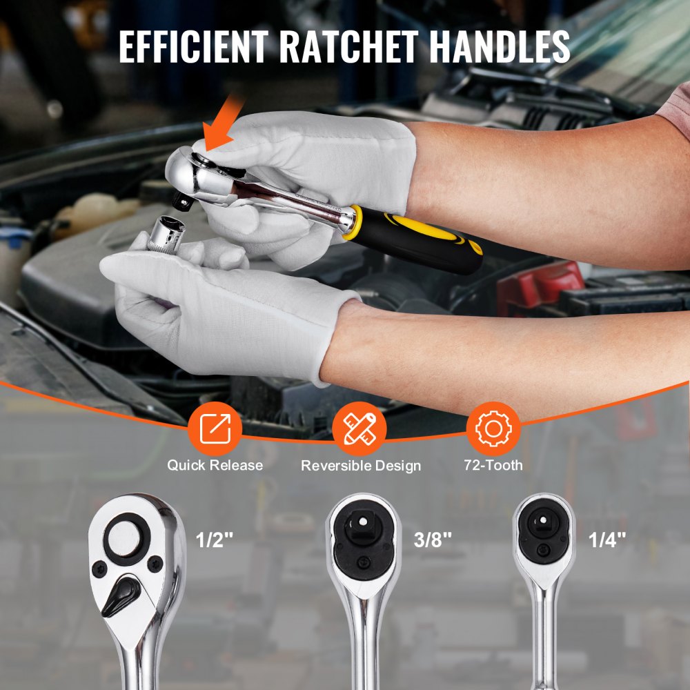 KL-17021 - 121-Piece Alloy Steel Mechanics Tool Set with Ratchets