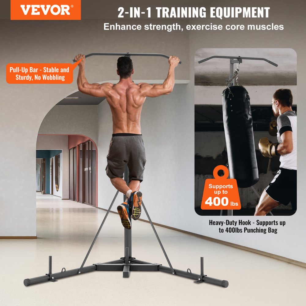 ssshksdj-e - VEVOR 2-in-1 Punching Bag Stand & Pull-Up Bar