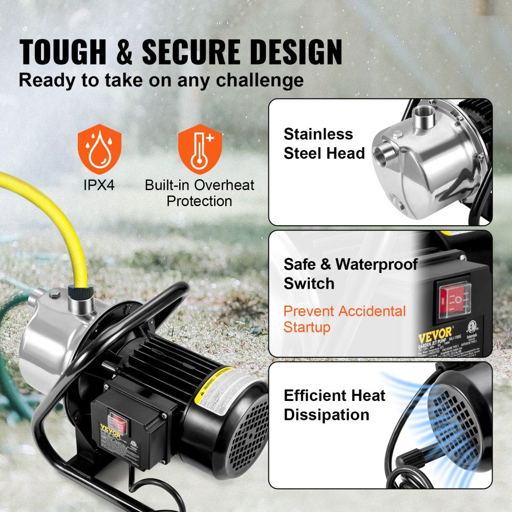 XKJ-805S-1 - High-Performance 1.1HP Garden Pump with 978 GPH Flow Rate