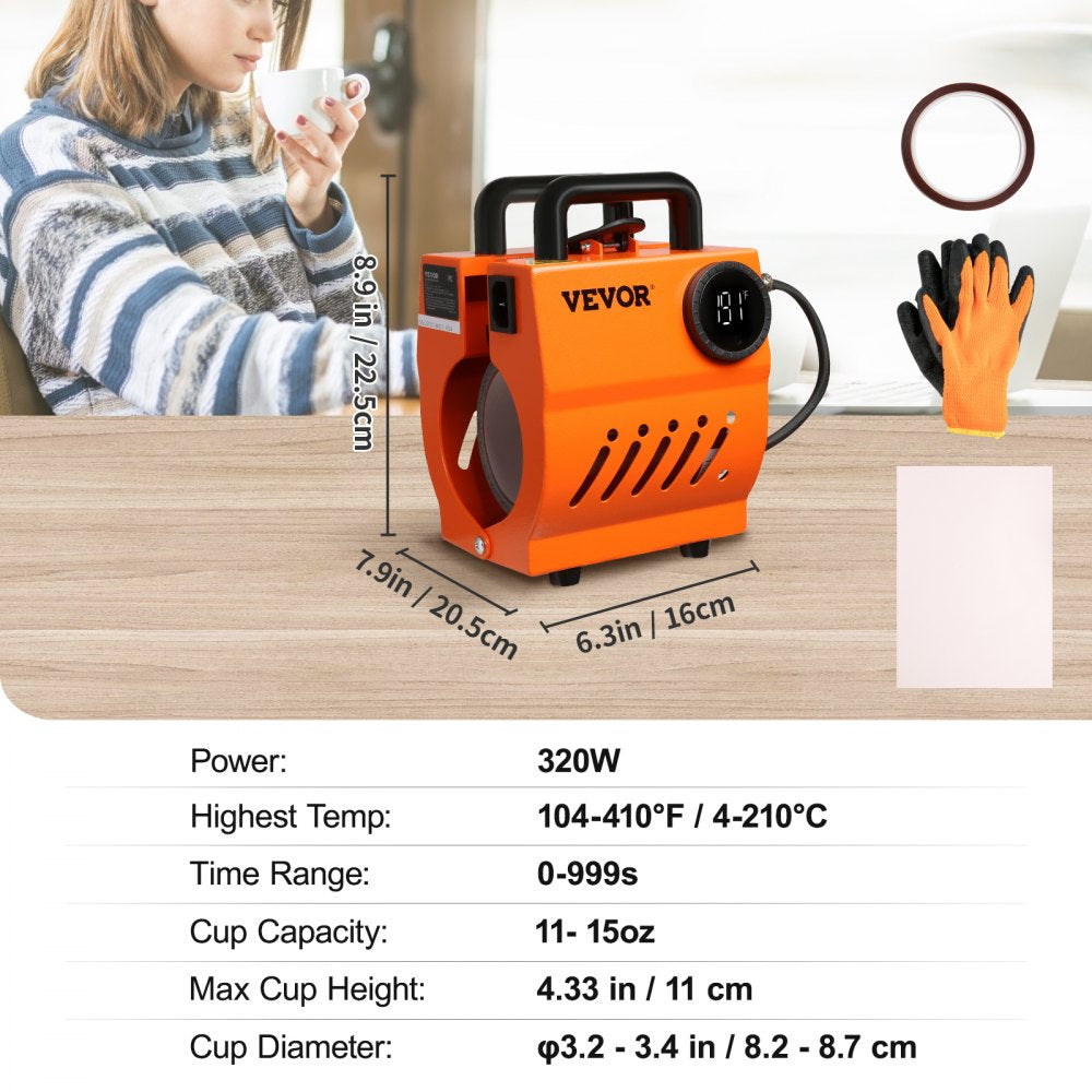 F110 - High-Quality Mug Heat Press for 11oz-15oz Cups, 410°F