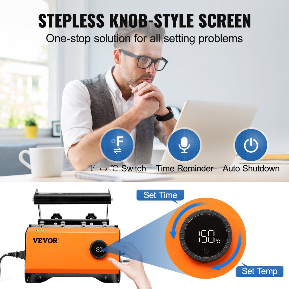 F270 - 30oz VEVOR Tumbler Heat Press with LCD Display & Safety Features