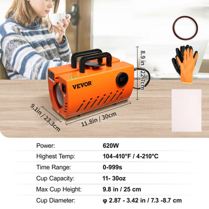 F320 - Versatile DIY Mug Heat Press for 11-30oz Ceramics