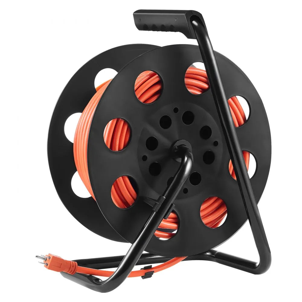 LA057G - 100FT Heavy-Duty Extension Cord Reel with Four Outlets