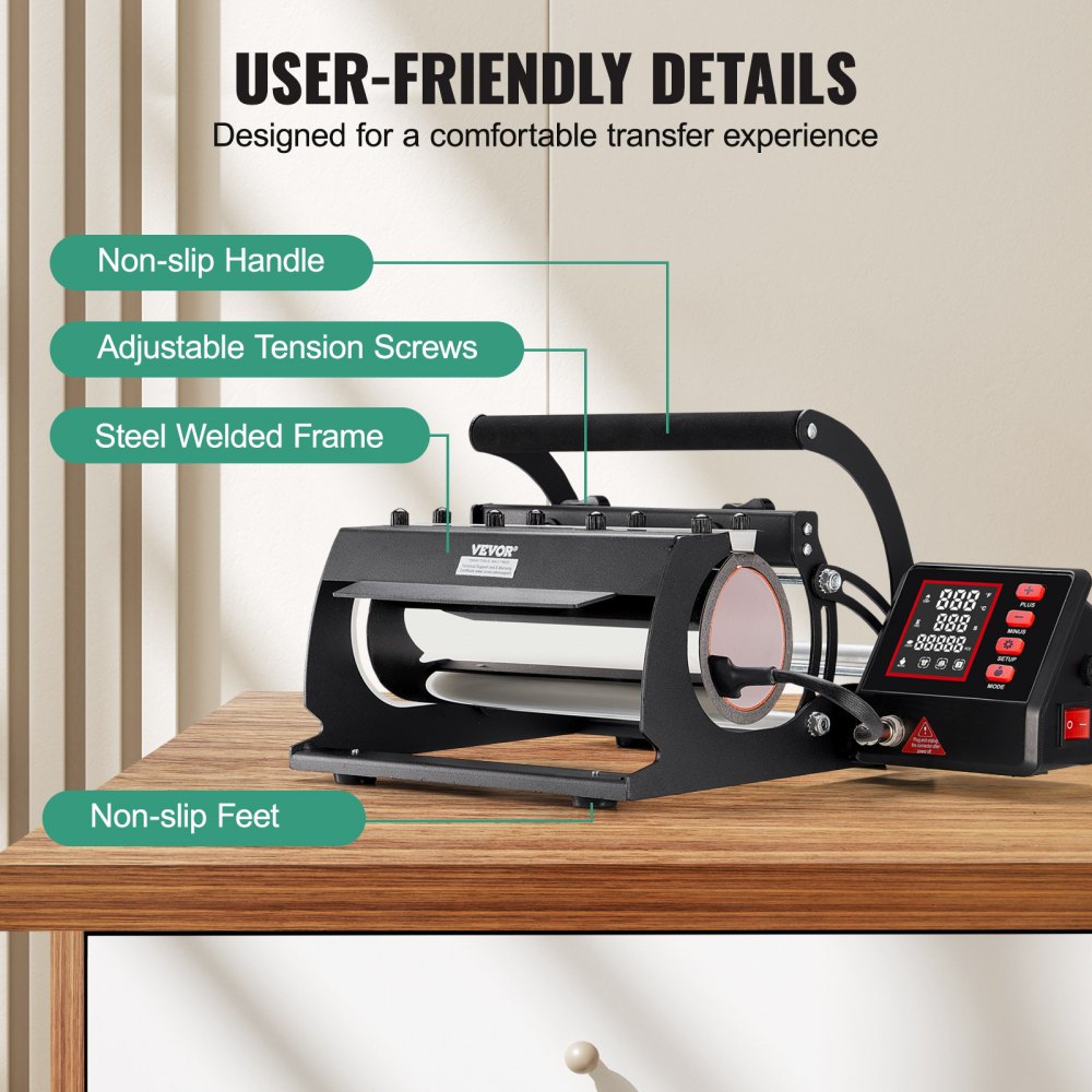 SJYHPM30OZ - VEVOR Heat Press for 11-30oz Mugs & Bottles