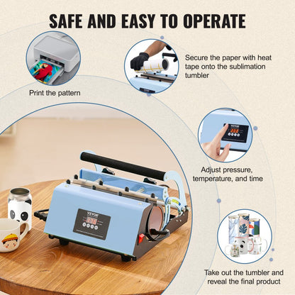 WBFCHP30OZ - Portable 11-30oz VEVOR Cup Heat Press, Quick Sublimation