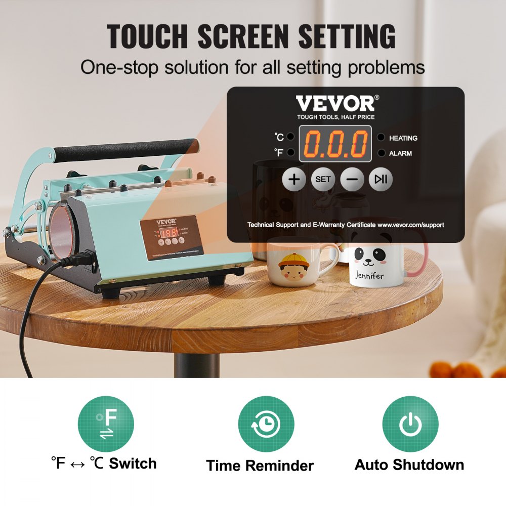 WBFCHP30OZ - VEVOR 11-30oz Tumbler Heat Press Machine with Touchscreen