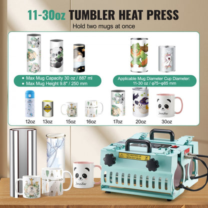 TLK2730OZ-2S - Dual-Station Heat Press for 11-30 oz Tumblers & Mugs