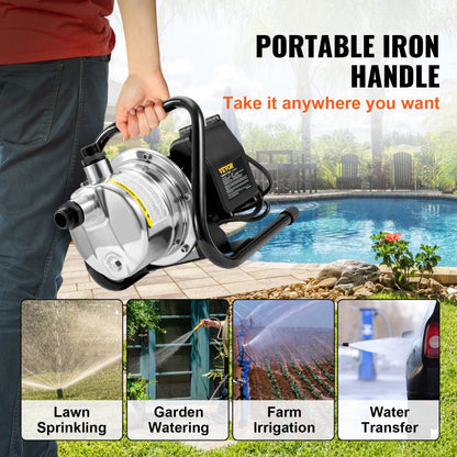 XKJ-1105S - 1.5HP Shallow Well Pump with 1200GPH Flow Rate