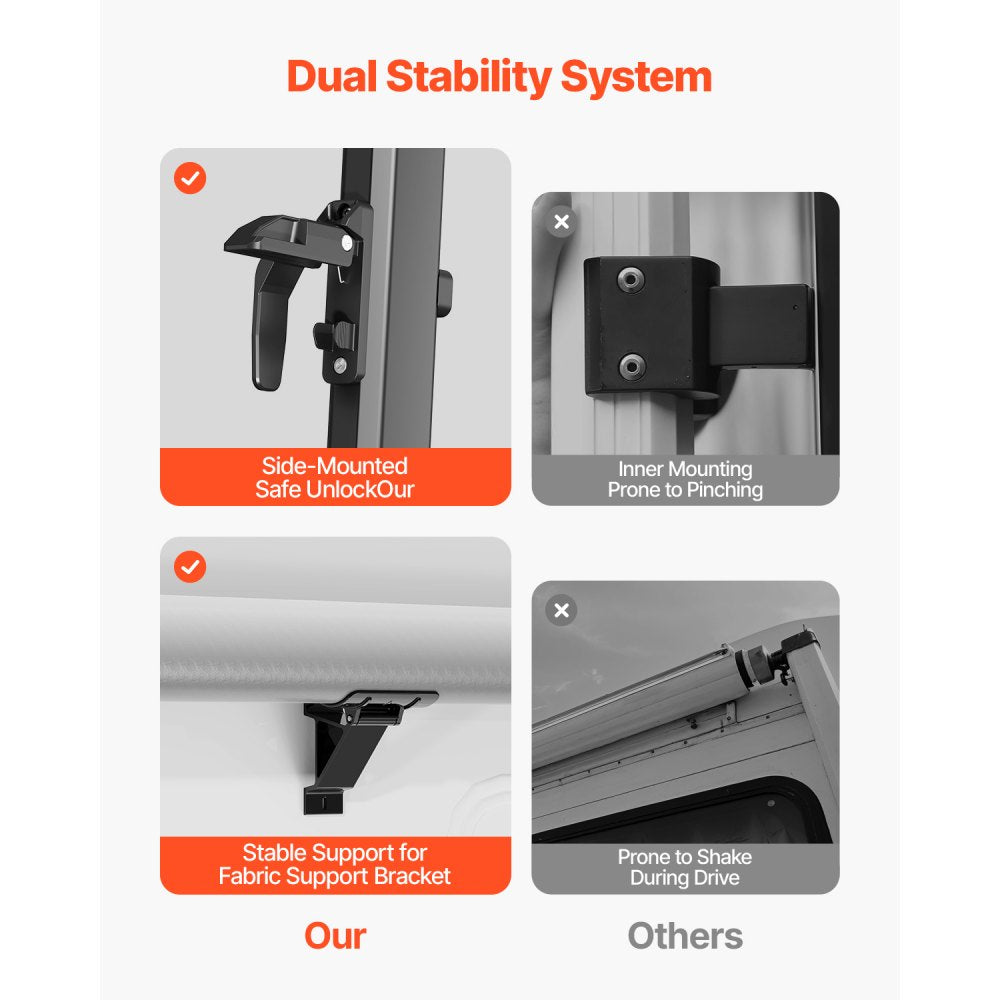 B1 - 14x7.7ft Durable RV Awning with UV Protection & Manual Operation