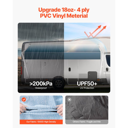 B1 - Durable 20' x 7.7' RV Awning with Reinforced Aluminum Frame