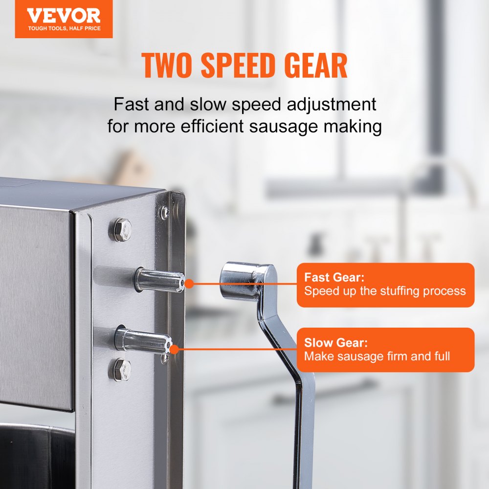 XZ-15L - 15L Dual-Speed Stainless Steel Sausage Stuffer for Home & Commercial Use