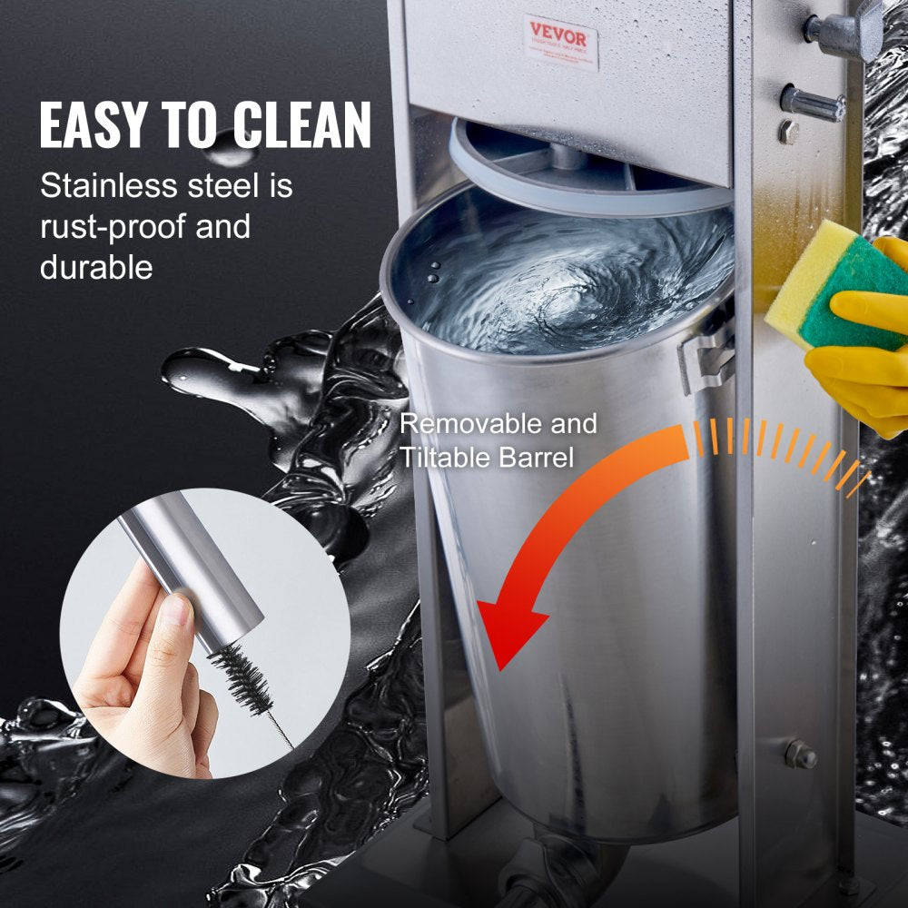 XZ-15L - 15L Dual-Speed Stainless Steel Sausage Stuffer for Home & Commercial Use