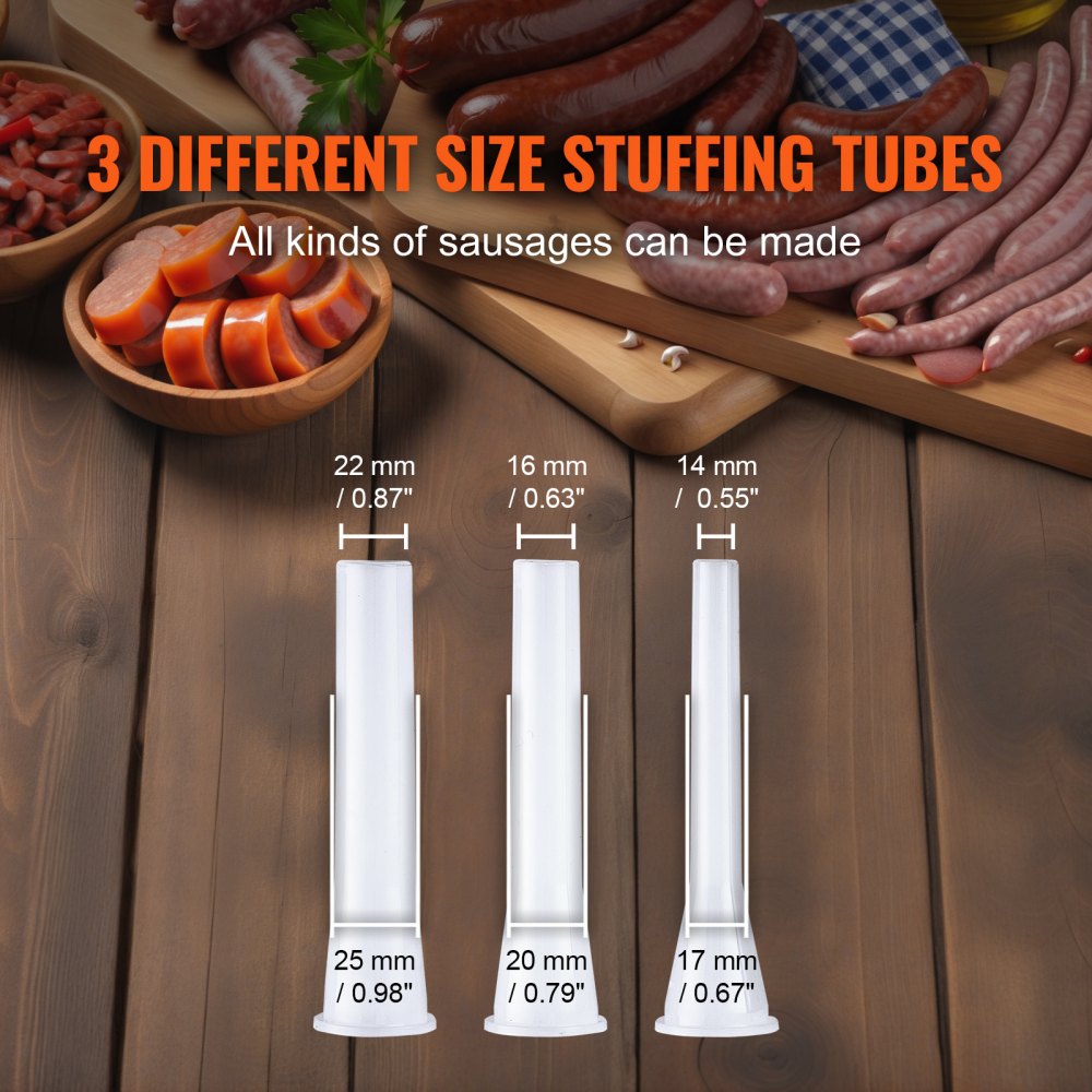 1A-SS305 - 2L Stainless Steel Manual Sausage Stuffer for Home & Commercial Use