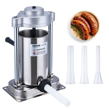 1A-SS305 - 2L Stainless Steel Manual Sausage Stuffer for Home & Commercial Use