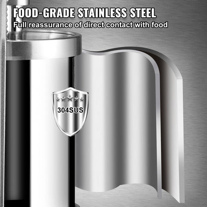 ES-3L - 5LBS Stainless Steel Sausage Stuffer with 3 Tubes & Air Release