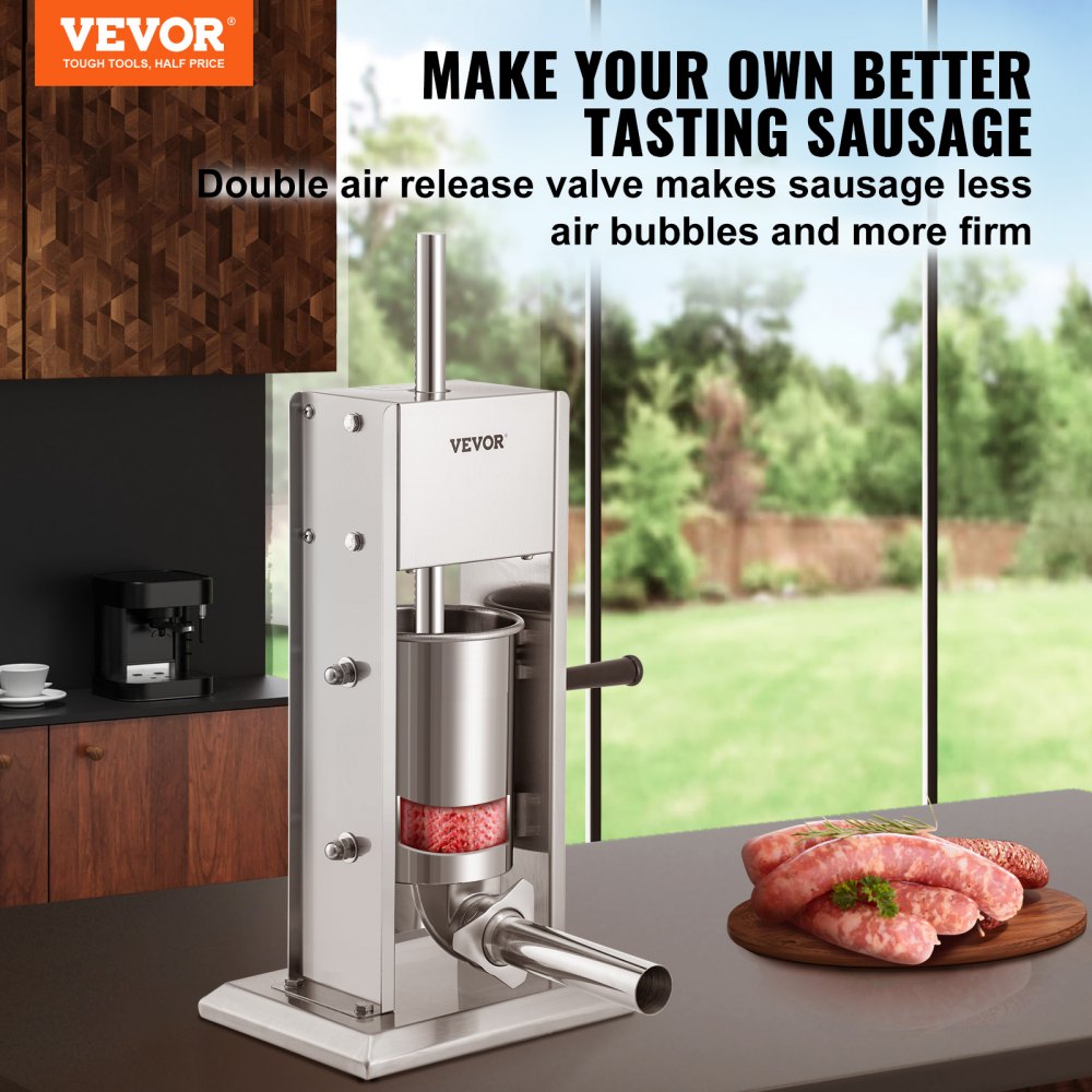 XZ-3 - 3L Stainless Steel Sausage Stuffer with Air Release System