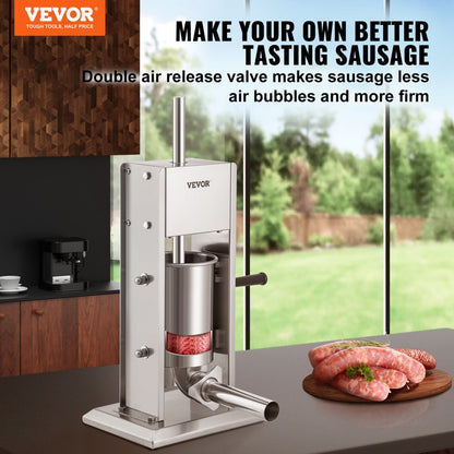 XZ-3 - 3L Stainless Steel Sausage Stuffer with Air Release System