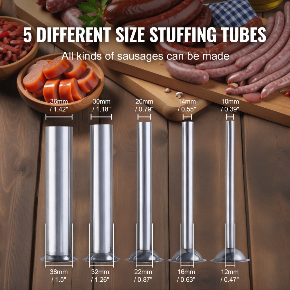 1A-SS715 - 7L Stainless Steel Manual Sausage Stuffer for High-Volume Use