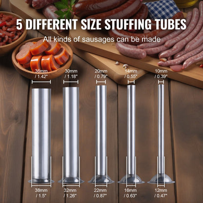 1A-SS715 - 7L Stainless Steel Manual Sausage Stuffer for High-Volume Use