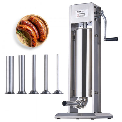 1A-SS715 - 7L Stainless Steel Manual Sausage Stuffer for High-Volume Use