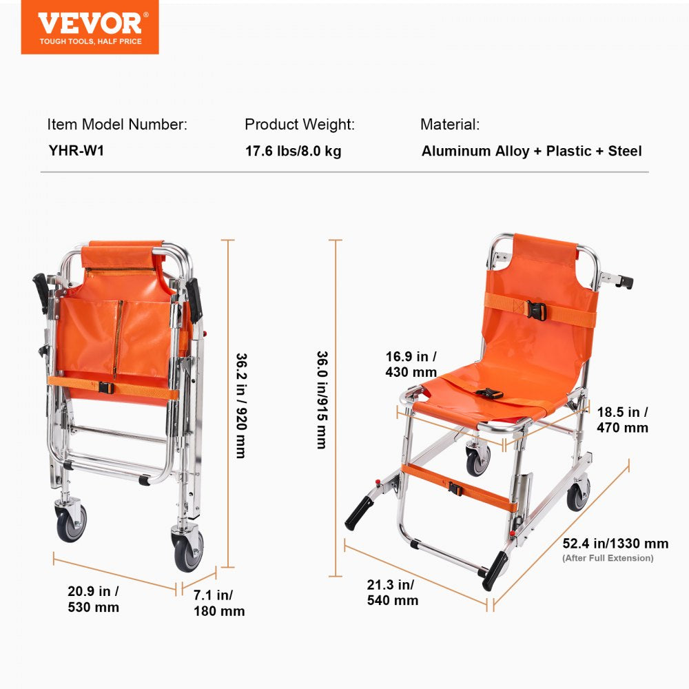 YHR-W1 - Lightweight 350 lbs Stair Chair, Foldable & Easy to Store