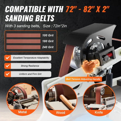 JLD10-7 - Versatile 72" Belt Sander Grinder with 1500W Motor & Molds