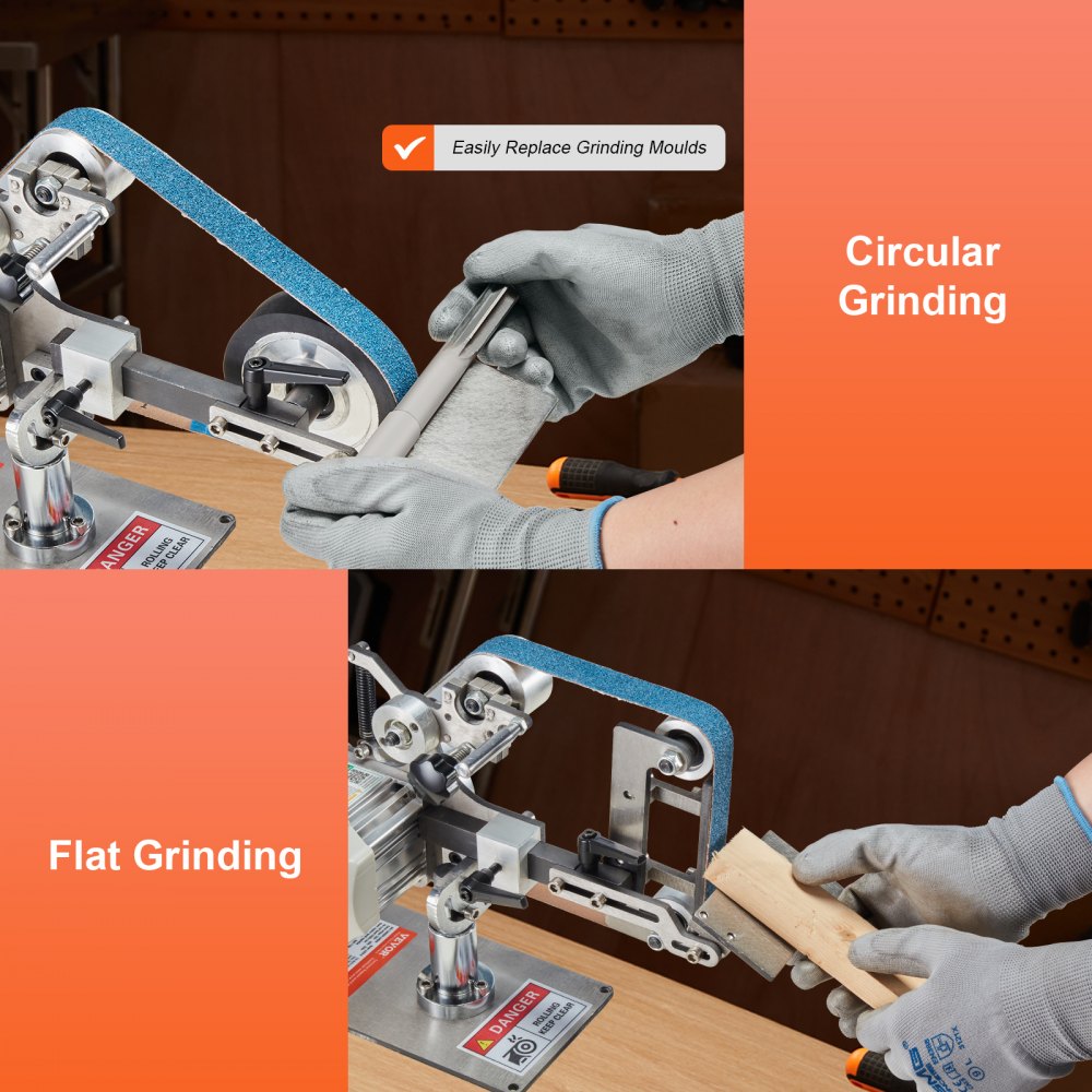 JLD10-8 - 550W Variable Speed Belt Grinder for Precision Metalworking